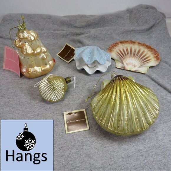 Kohl's Other - Sea Shell Blown Glass & Glittered with other Nautical Ornaments
